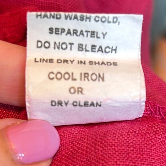 Francesca Bettini Linen Short Sleeve Lightweight Breezy Blouse Cranberry Size S - Picture 7 of 8